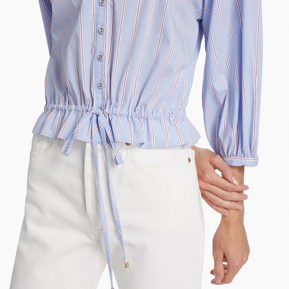 Cara Cara Hutton Striped Cotton Poplin Top - Picture 6 of 7